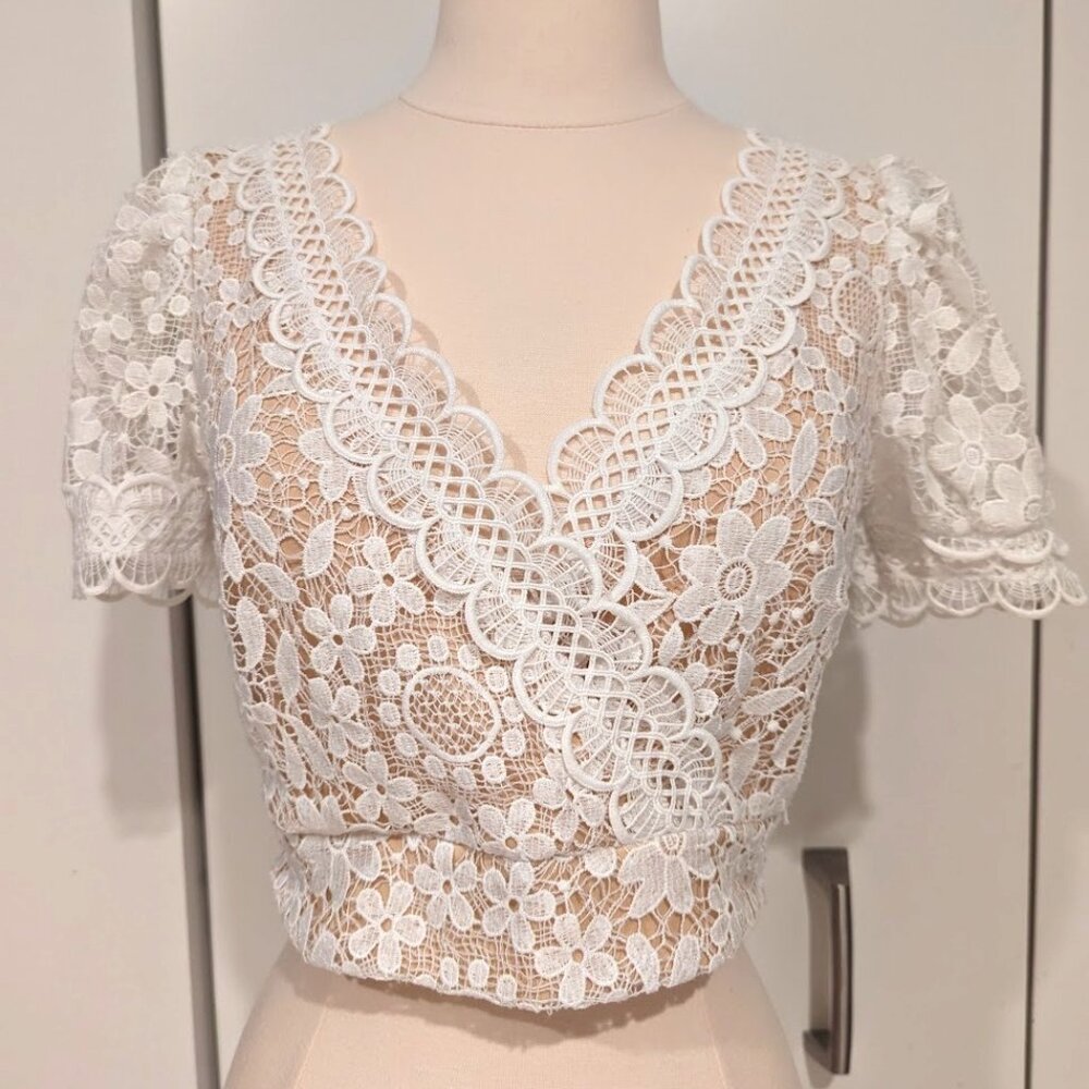 Elegant Lace Crop Top by Lulu's